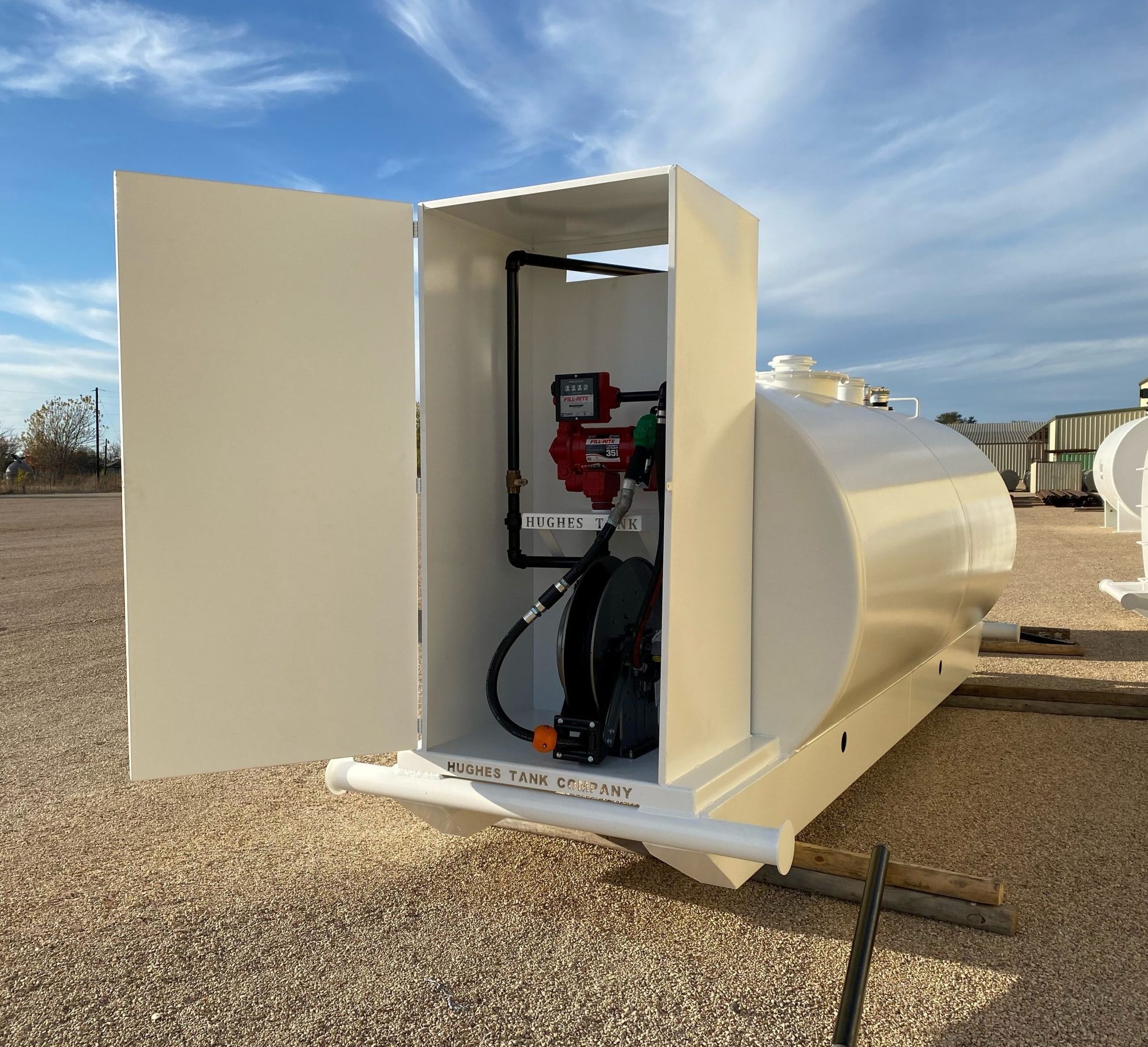 Lockable Pump Cabinet on Pipe Skid Tank